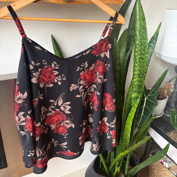 Torrid Black and Red Floral Cami Top - Picture 1 of 6